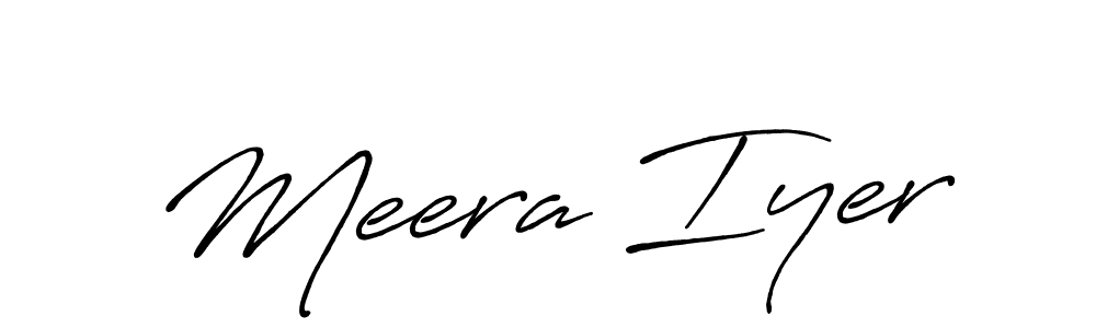 How to make Meera Iyer name signature. Use Antro_Vectra_Bolder style for creating short signs online. This is the latest handwritten sign. Meera Iyer signature style 7 images and pictures png