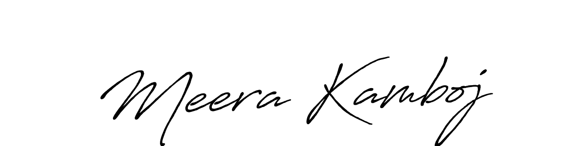 Antro_Vectra_Bolder is a professional signature style that is perfect for those who want to add a touch of class to their signature. It is also a great choice for those who want to make their signature more unique. Get Meera Kamboj name to fancy signature for free. Meera Kamboj signature style 7 images and pictures png