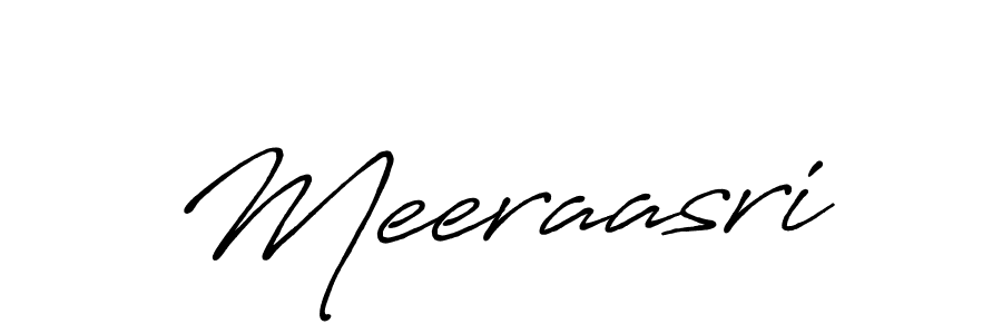 Use a signature maker to create a handwritten signature online. With this signature software, you can design (Antro_Vectra_Bolder) your own signature for name Meeraasri. Meeraasri signature style 7 images and pictures png