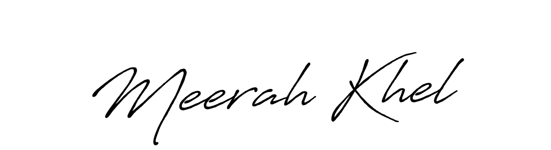 Make a beautiful signature design for name Meerah Khel. With this signature (Antro_Vectra_Bolder) style, you can create a handwritten signature for free. Meerah Khel signature style 7 images and pictures png