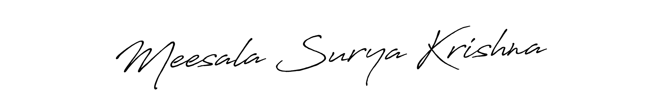 You should practise on your own different ways (Antro_Vectra_Bolder) to write your name (Meesala Surya Krishna) in signature. don't let someone else do it for you. Meesala Surya Krishna signature style 7 images and pictures png