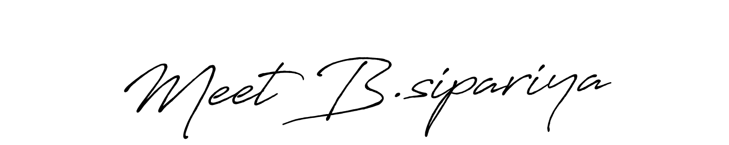 Antro_Vectra_Bolder is a professional signature style that is perfect for those who want to add a touch of class to their signature. It is also a great choice for those who want to make their signature more unique. Get Meet B.sipariya name to fancy signature for free. Meet B.sipariya signature style 7 images and pictures png