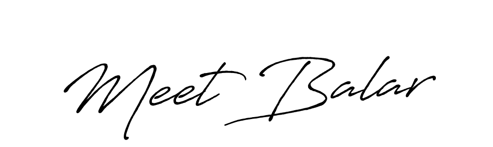 Make a beautiful signature design for name Meet Balar. With this signature (Antro_Vectra_Bolder) style, you can create a handwritten signature for free. Meet Balar signature style 7 images and pictures png