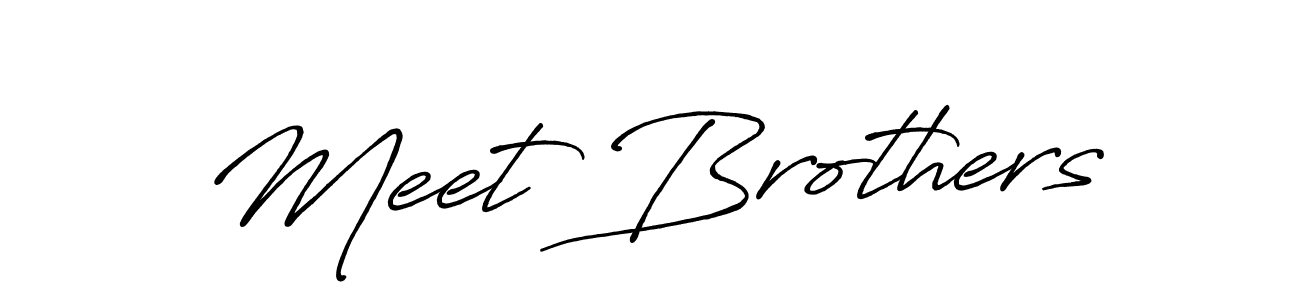 Also You can easily find your signature by using the search form. We will create Meet Brothers name handwritten signature images for you free of cost using Antro_Vectra_Bolder sign style. Meet Brothers signature style 7 images and pictures png