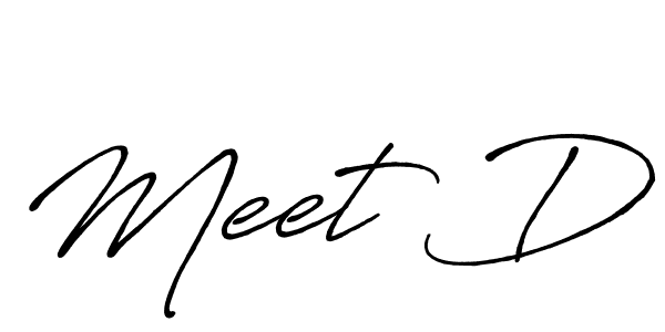 It looks lik you need a new signature style for name Meet D. Design unique handwritten (Antro_Vectra_Bolder) signature with our free signature maker in just a few clicks. Meet D signature style 7 images and pictures png