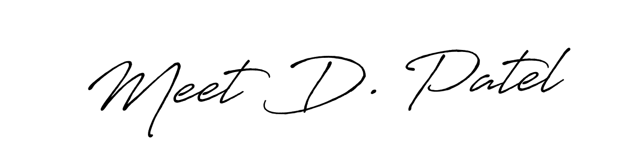 Use a signature maker to create a handwritten signature online. With this signature software, you can design (Antro_Vectra_Bolder) your own signature for name Meet D. Patel. Meet D. Patel signature style 7 images and pictures png
