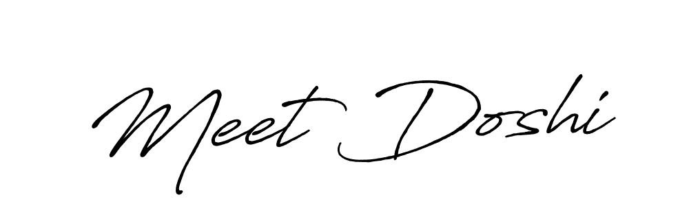The best way (Antro_Vectra_Bolder) to make a short signature is to pick only two or three words in your name. The name Meet Doshi include a total of six letters. For converting this name. Meet Doshi signature style 7 images and pictures png