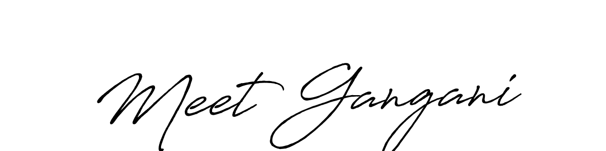 Also we have Meet Gangani name is the best signature style. Create professional handwritten signature collection using Antro_Vectra_Bolder autograph style. Meet Gangani signature style 7 images and pictures png