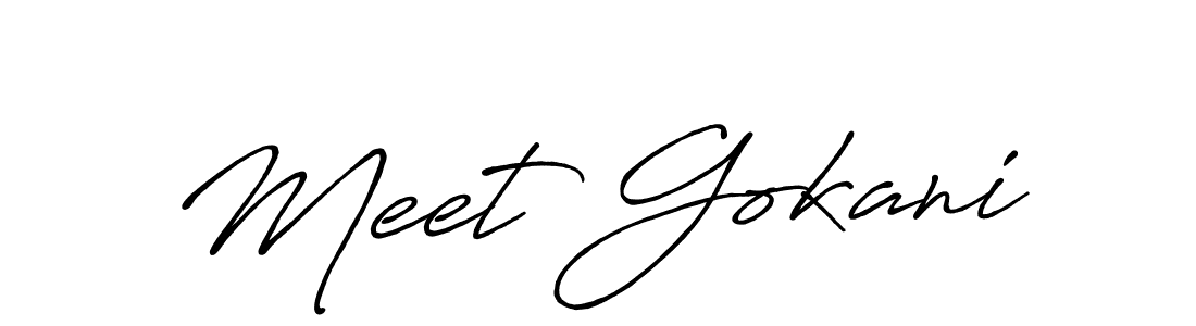 Meet Gokani stylish signature style. Best Handwritten Sign (Antro_Vectra_Bolder) for my name. Handwritten Signature Collection Ideas for my name Meet Gokani. Meet Gokani signature style 7 images and pictures png