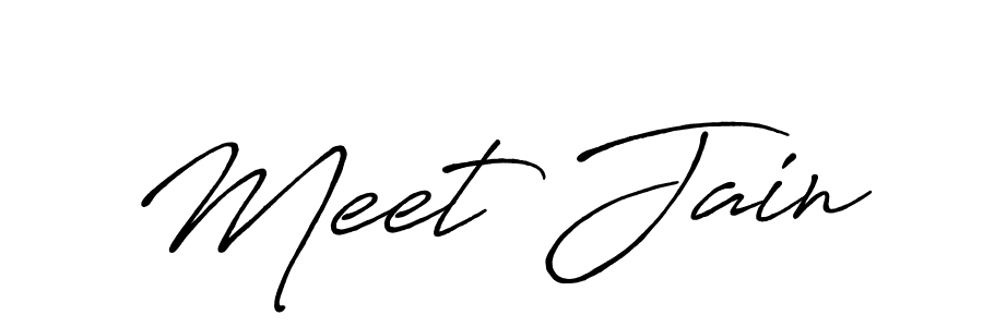 Use a signature maker to create a handwritten signature online. With this signature software, you can design (Antro_Vectra_Bolder) your own signature for name Meet Jain. Meet Jain signature style 7 images and pictures png