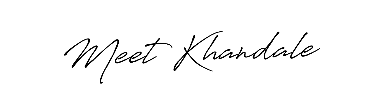 Make a beautiful signature design for name Meet Khandale. With this signature (Antro_Vectra_Bolder) style, you can create a handwritten signature for free. Meet Khandale signature style 7 images and pictures png