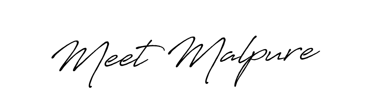 Create a beautiful signature design for name Meet Malpure. With this signature (Antro_Vectra_Bolder) fonts, you can make a handwritten signature for free. Meet Malpure signature style 7 images and pictures png