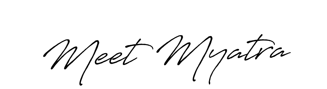 Similarly Antro_Vectra_Bolder is the best handwritten signature design. Signature creator online .You can use it as an online autograph creator for name Meet Myatra. Meet Myatra signature style 7 images and pictures png
