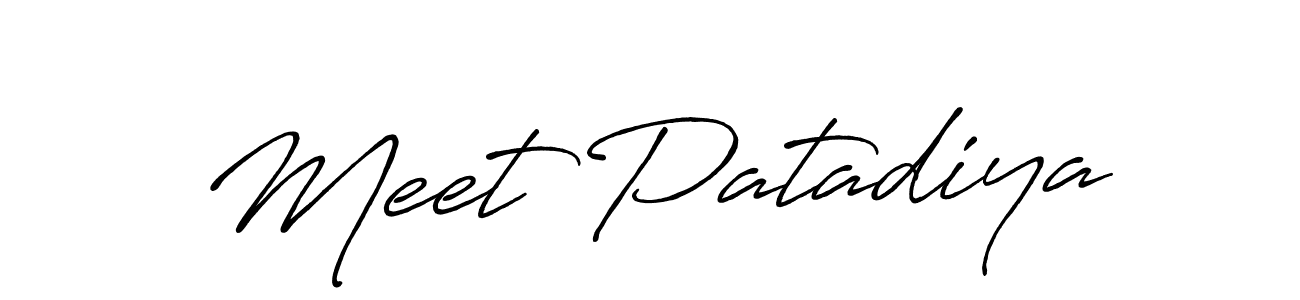 Make a beautiful signature design for name Meet Patadiya. Use this online signature maker to create a handwritten signature for free. Meet Patadiya signature style 7 images and pictures png
