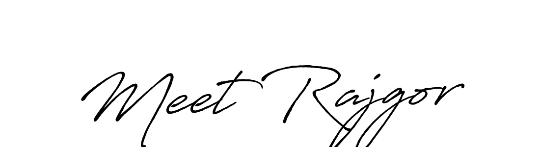 Meet Rajgor stylish signature style. Best Handwritten Sign (Antro_Vectra_Bolder) for my name. Handwritten Signature Collection Ideas for my name Meet Rajgor. Meet Rajgor signature style 7 images and pictures png