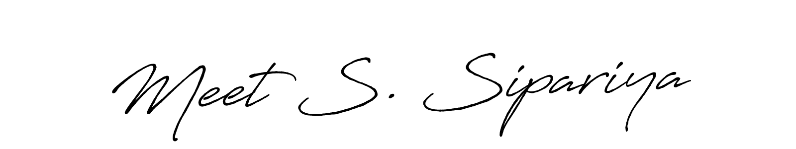 Similarly Antro_Vectra_Bolder is the best handwritten signature design. Signature creator online .You can use it as an online autograph creator for name Meet S. Sipariya. Meet S. Sipariya signature style 7 images and pictures png