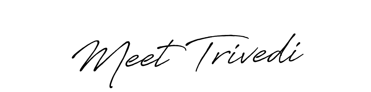 Use a signature maker to create a handwritten signature online. With this signature software, you can design (Antro_Vectra_Bolder) your own signature for name Meet Trivedi. Meet Trivedi signature style 7 images and pictures png