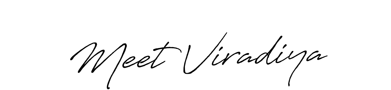 Make a beautiful signature design for name Meet Viradiya. With this signature (Antro_Vectra_Bolder) style, you can create a handwritten signature for free. Meet Viradiya signature style 7 images and pictures png