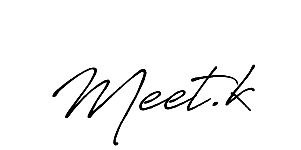 Also we have Meet.k name is the best signature style. Create professional handwritten signature collection using Antro_Vectra_Bolder autograph style. Meet.k signature style 7 images and pictures png