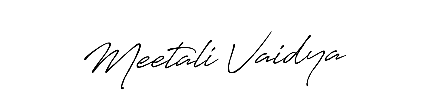Meetali Vaidya stylish signature style. Best Handwritten Sign (Antro_Vectra_Bolder) for my name. Handwritten Signature Collection Ideas for my name Meetali Vaidya. Meetali Vaidya signature style 7 images and pictures png