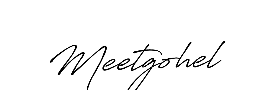 Create a beautiful signature design for name Meetgohel. With this signature (Antro_Vectra_Bolder) fonts, you can make a handwritten signature for free. Meetgohel signature style 7 images and pictures png