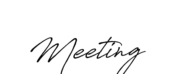 Use a signature maker to create a handwritten signature online. With this signature software, you can design (Antro_Vectra_Bolder) your own signature for name Meeting. Meeting signature style 7 images and pictures png