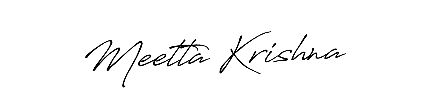 How to make Meetta Krishna name signature. Use Antro_Vectra_Bolder style for creating short signs online. This is the latest handwritten sign. Meetta Krishna signature style 7 images and pictures png