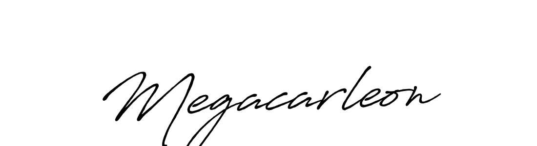Make a beautiful signature design for name Megacarleon. With this signature (Antro_Vectra_Bolder) style, you can create a handwritten signature for free. Megacarleon signature style 7 images and pictures png