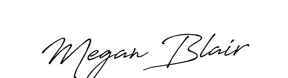 How to make Megan Blair name signature. Use Antro_Vectra_Bolder style for creating short signs online. This is the latest handwritten sign. Megan Blair signature style 7 images and pictures png