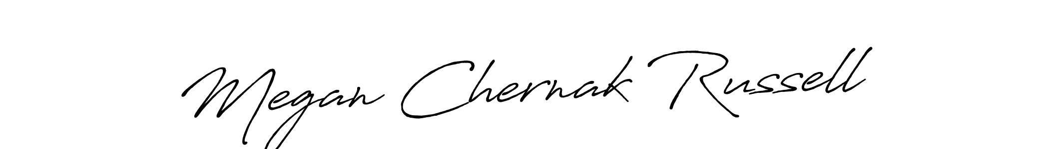 Megan Chernak Russell stylish signature style. Best Handwritten Sign (Antro_Vectra_Bolder) for my name. Handwritten Signature Collection Ideas for my name Megan Chernak Russell. Megan Chernak Russell signature style 7 images and pictures png