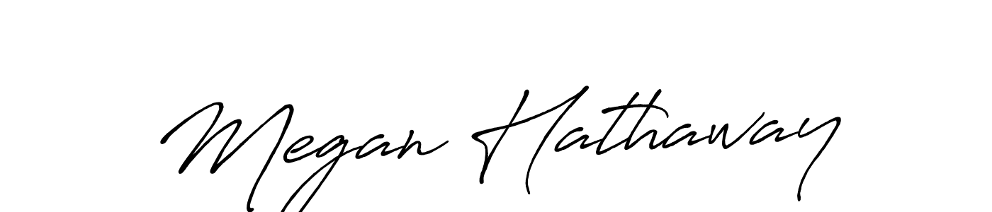 How to make Megan Hathaway name signature. Use Antro_Vectra_Bolder style for creating short signs online. This is the latest handwritten sign. Megan Hathaway signature style 7 images and pictures png