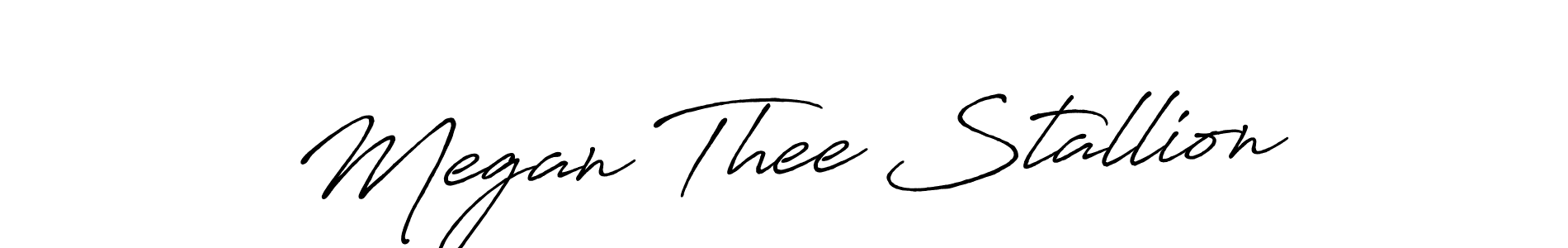 It looks lik you need a new signature style for name Megan Thee Stallion. Design unique handwritten (Antro_Vectra_Bolder) signature with our free signature maker in just a few clicks. Megan Thee Stallion signature style 7 images and pictures png