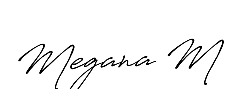 Make a beautiful signature design for name Megana M. Use this online signature maker to create a handwritten signature for free. Megana M signature style 7 images and pictures png