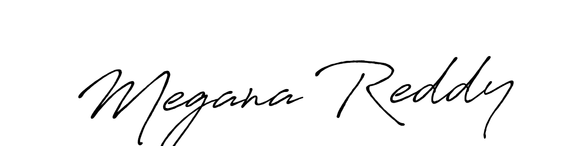 Make a beautiful signature design for name Megana Reddy. With this signature (Antro_Vectra_Bolder) style, you can create a handwritten signature for free. Megana Reddy signature style 7 images and pictures png
