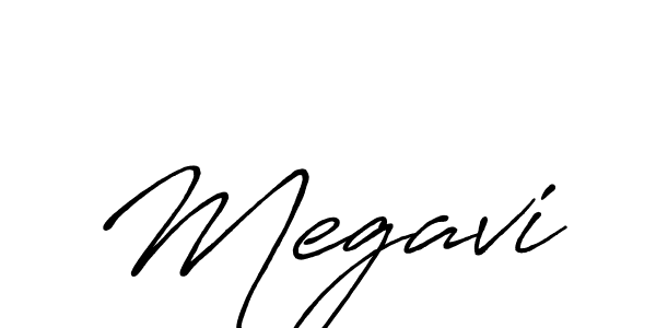 Create a beautiful signature design for name Megavi. With this signature (Antro_Vectra_Bolder) fonts, you can make a handwritten signature for free. Megavi signature style 7 images and pictures png