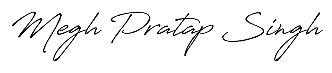 Discover the perfect balance of readability and style for Megh Pratap Singh with Antro_Vectra_Bolder font. Create your dream signature today. Megh Pratap Singh signature style 7 images and pictures png