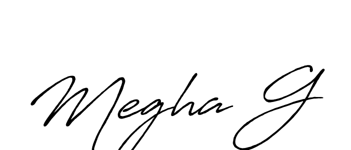 Make a beautiful signature design for name Megha G. With this signature (Antro_Vectra_Bolder) style, you can create a handwritten signature for free. Megha G signature style 7 images and pictures png