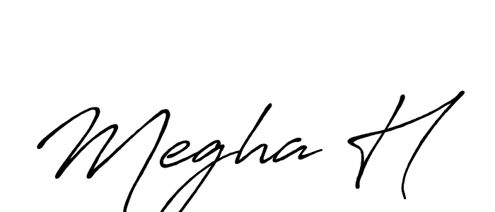 Also You can easily find your signature by using the search form. We will create Megha H name handwritten signature images for you free of cost using Antro_Vectra_Bolder sign style. Megha H signature style 7 images and pictures png