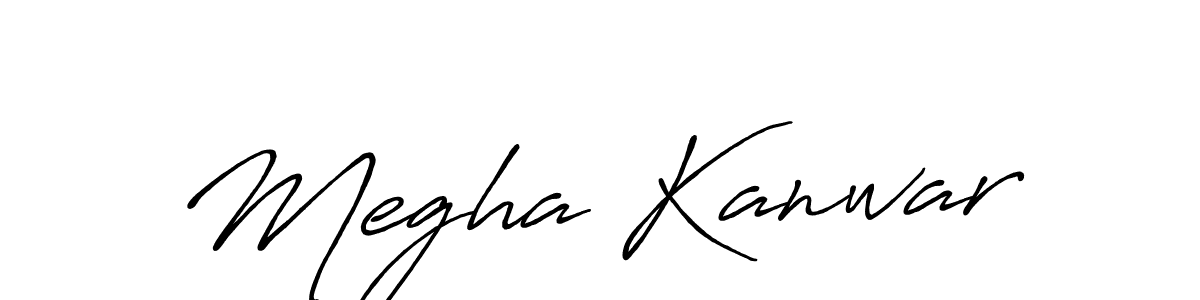 How to make Megha Kanwar name signature. Use Antro_Vectra_Bolder style for creating short signs online. This is the latest handwritten sign. Megha Kanwar signature style 7 images and pictures png