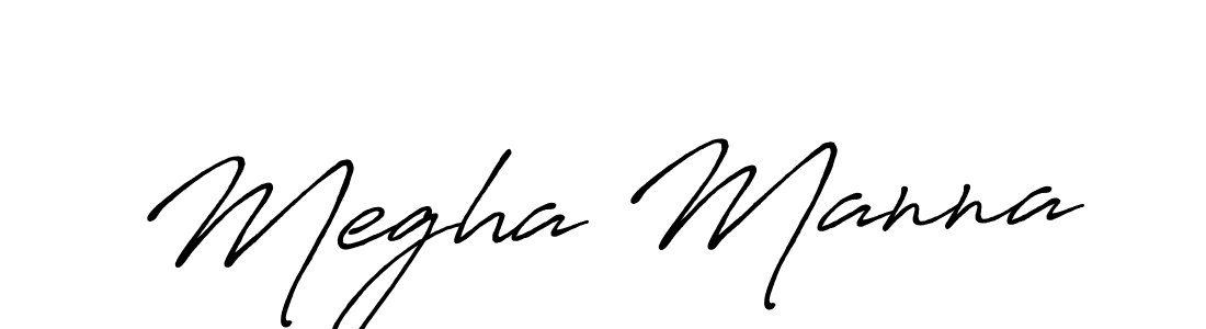 Create a beautiful signature design for name Megha Manna. With this signature (Antro_Vectra_Bolder) fonts, you can make a handwritten signature for free. Megha Manna signature style 7 images and pictures png