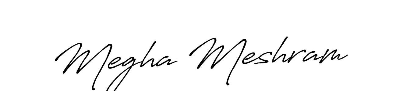 Design your own signature with our free online signature maker. With this signature software, you can create a handwritten (Antro_Vectra_Bolder) signature for name Megha Meshram. Megha Meshram signature style 7 images and pictures png