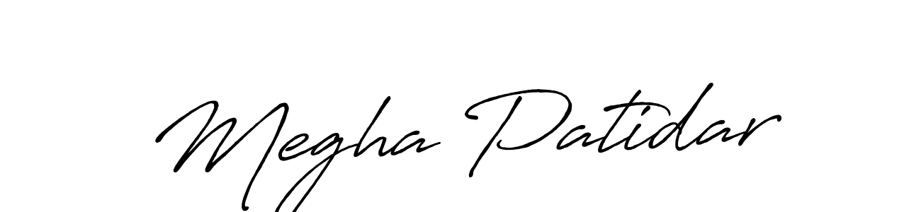 You should practise on your own different ways (Antro_Vectra_Bolder) to write your name (Megha Patidar) in signature. don't let someone else do it for you. Megha Patidar signature style 7 images and pictures png