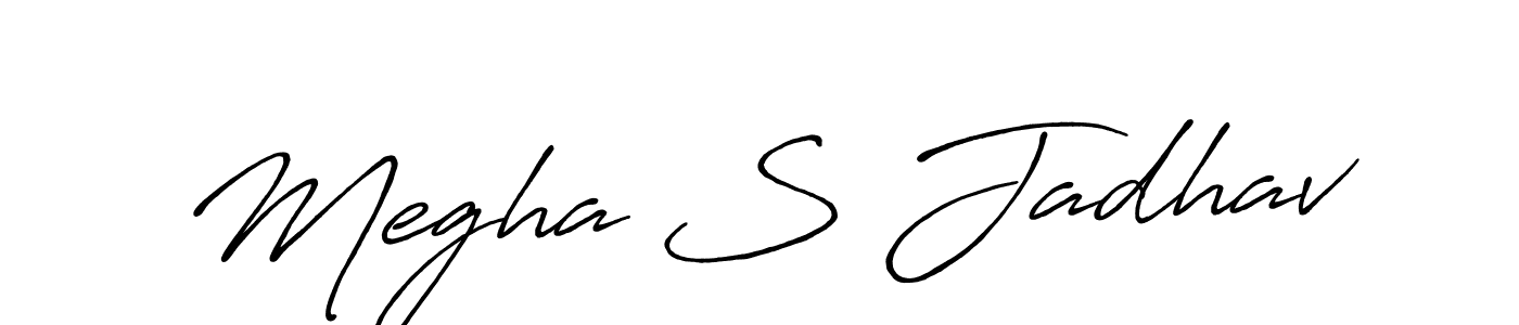 Create a beautiful signature design for name Megha S Jadhav. With this signature (Antro_Vectra_Bolder) fonts, you can make a handwritten signature for free. Megha S Jadhav signature style 7 images and pictures png