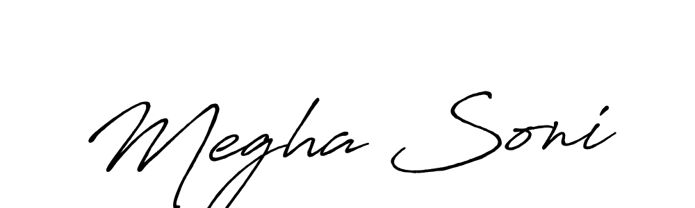 Design your own signature with our free online signature maker. With this signature software, you can create a handwritten (Antro_Vectra_Bolder) signature for name Megha Soni. Megha Soni signature style 7 images and pictures png