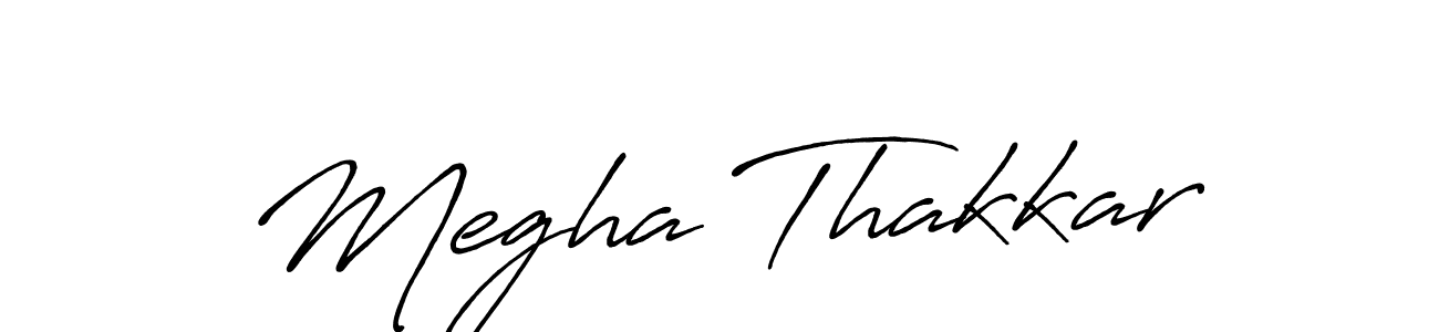Create a beautiful signature design for name Megha Thakkar. With this signature (Antro_Vectra_Bolder) fonts, you can make a handwritten signature for free. Megha Thakkar signature style 7 images and pictures png