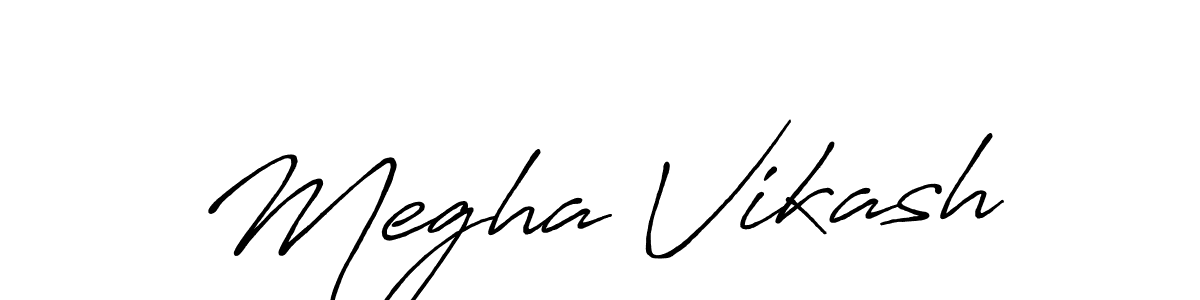 Use a signature maker to create a handwritten signature online. With this signature software, you can design (Antro_Vectra_Bolder) your own signature for name Megha Vikash. Megha Vikash signature style 7 images and pictures png