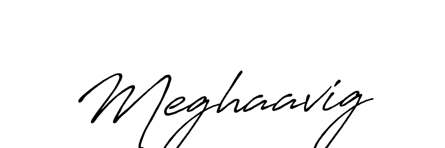 Use a signature maker to create a handwritten signature online. With this signature software, you can design (Antro_Vectra_Bolder) your own signature for name Meghaavig. Meghaavig signature style 7 images and pictures png