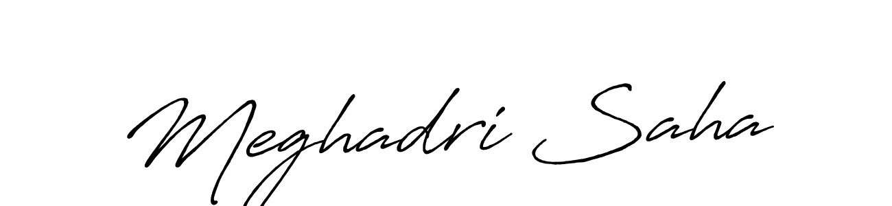 Use a signature maker to create a handwritten signature online. With this signature software, you can design (Antro_Vectra_Bolder) your own signature for name Meghadri Saha. Meghadri Saha signature style 7 images and pictures png