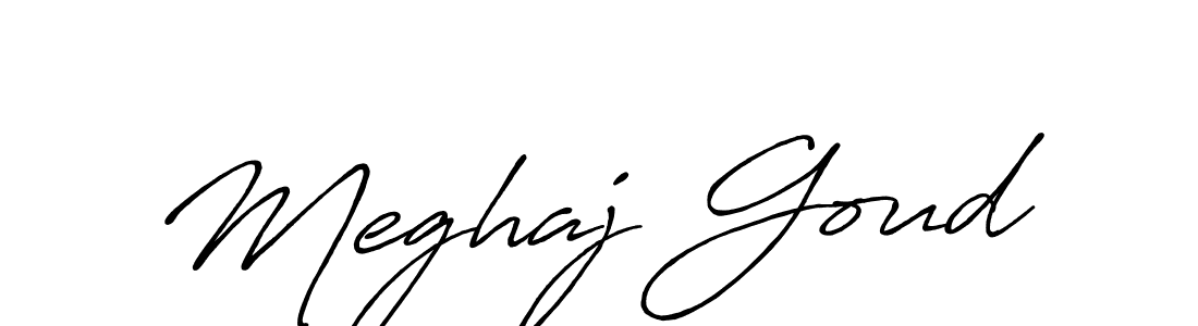 Meghaj Goud stylish signature style. Best Handwritten Sign (Antro_Vectra_Bolder) for my name. Handwritten Signature Collection Ideas for my name Meghaj Goud. Meghaj Goud signature style 7 images and pictures png