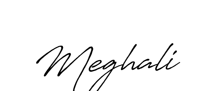 Design your own signature with our free online signature maker. With this signature software, you can create a handwritten (Antro_Vectra_Bolder) signature for name Meghali. Meghali signature style 7 images and pictures png